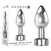 Gender X Rockin' Metal Plug 9.3 cm USB Rechargeable Butt Plug Chrome Butt Plugs - Vibrating